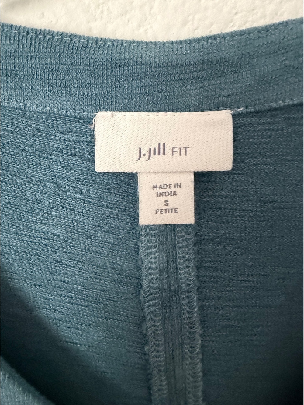 J. Jill Short Sleeve V-Neck 100% Cotton Blue/Gray Ombre Dress Size S Petite - Picture 6 of 8